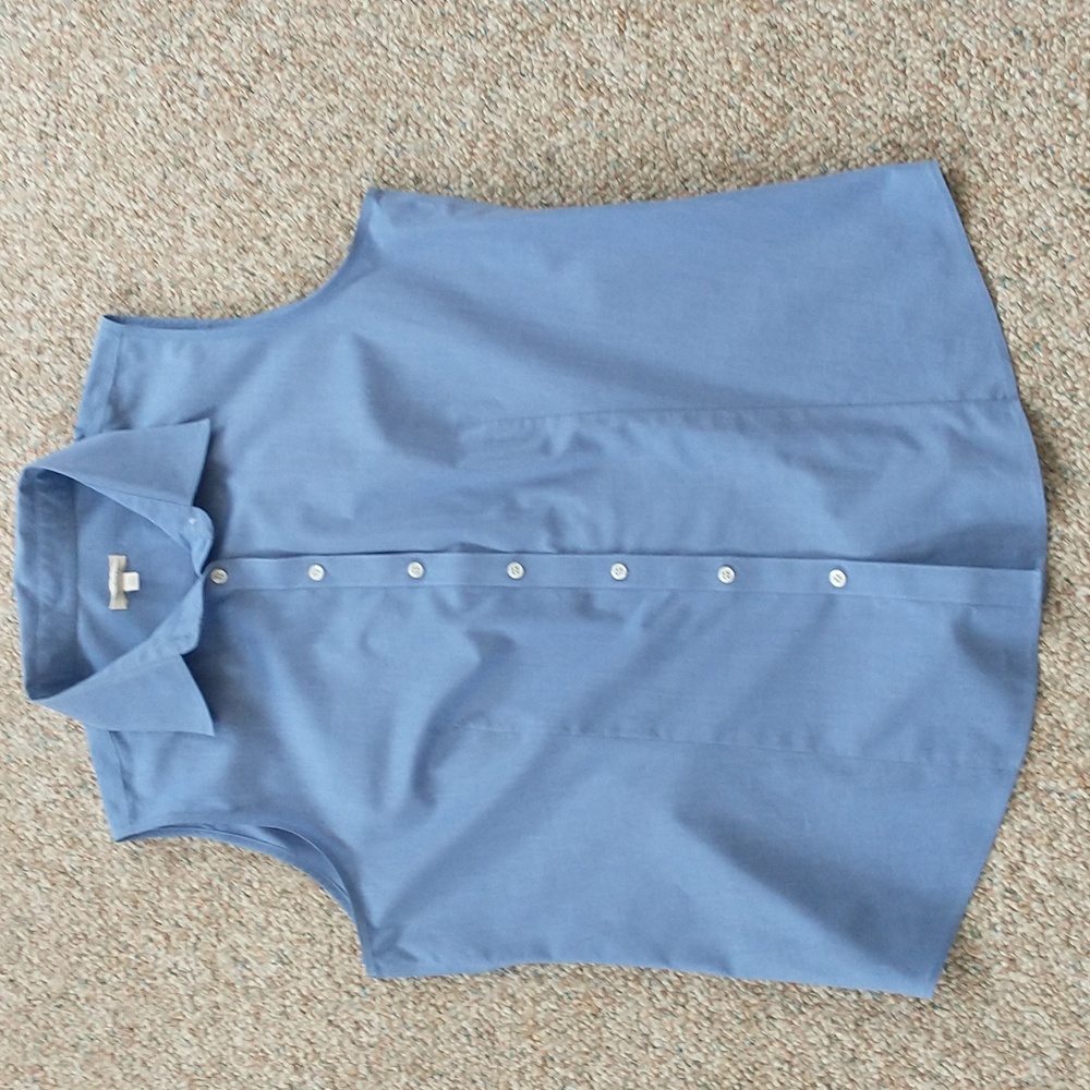 Talbots Classic Sleeveless Tailored Cotton Button Down size Large Petite